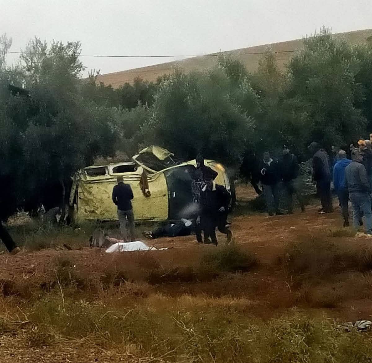 حادثة سير مميتة بين البروج وبني خلوك بسطات تودي بحياة شخصين